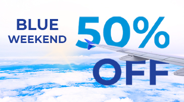 Blue weekend cuts the price in half!