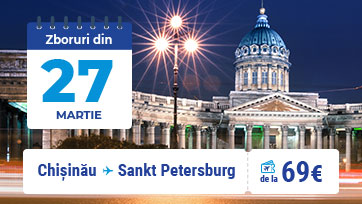 FLYONE va opera zboruri spre/din Sankt-Petersburg incepind cu 27 Martie 2021!