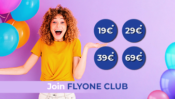 Join the FLYONE Club and get a 5 euro discount for each flight