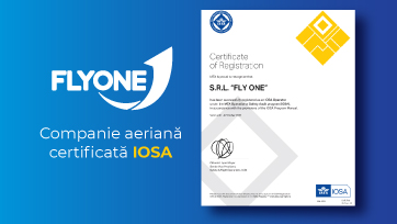 FLYONE – companie aeriană certificată IOSA