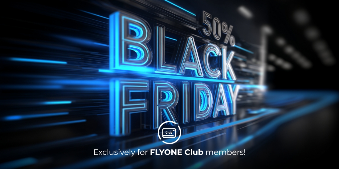 All FLYONE flights are half-price! Today only.