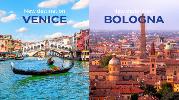 Venice, Bologna- FLYONE introduces new flights from Chisinau! 